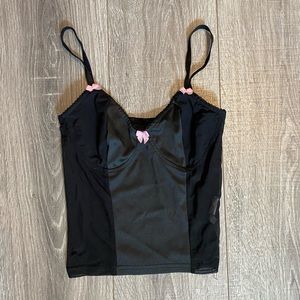 Black Cami With Pink Bows